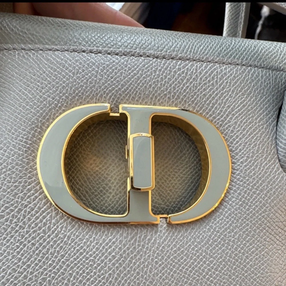 Dior Light Gray Leather Top-Handle Satchel with Gold CD Hardware - Picture 2 of 16